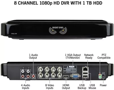 *OPEN BOX* Night Owl 4 Channel DVR 1TB Wired 1080P HD Security Ahd10-dvr4-1tb • $59.99