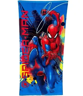 Kids Boys Spiderman Spider-Man Marvel Character Beach Bath Towel Microfibre • £9.99