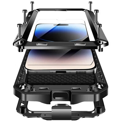 $20.99 • Buy Heavy Duty Shockproof Metal Case Cover For IPhone 15 14 13 12 11 Pro Max X 8 7 6