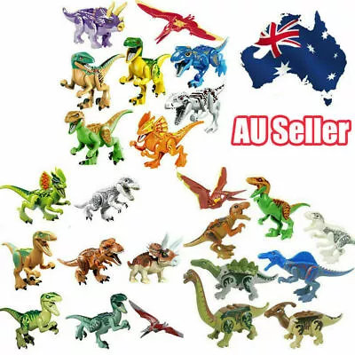  8pcs World Dinosaur Jurassic Park DYI Mini Figures Gift Set For Kids Fun Toy • $26.99