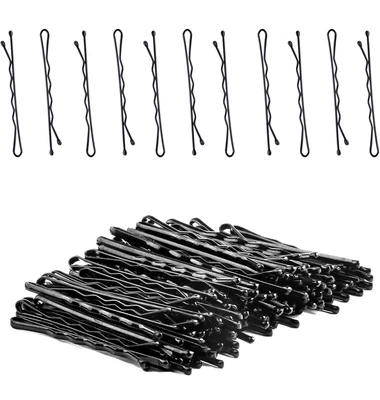 £2.29 • Buy 300x Hair Grips Clips Bobby Bun 4.5cm Waved Pins Slides BLACK UK Free P&P