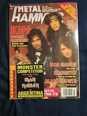 Metal Hammer Magazine Cover Kiss May 1992 Posters Def Leppard Wasp Iron Maiden • $6.75