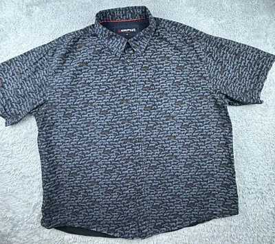 Monument Shirt Mens 3XL Black Button Up Short Sleeve Tigers All Over Print • $21.98