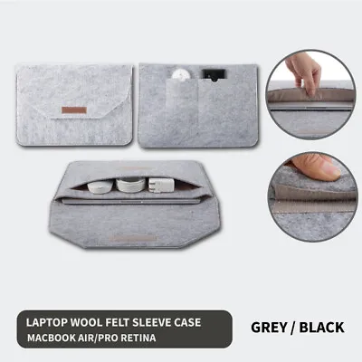 Laptop Wool Felt Sleeve Case Cover Bag Pouch For Apple MacBook Air Pro Retina • $15.78