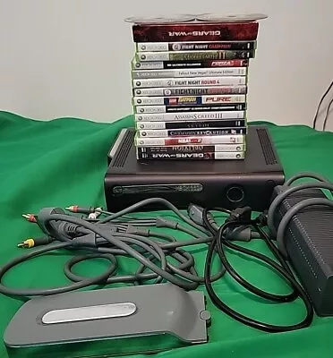 Microsoft Xbox 360 Elite Console With 16 Games And Extra HDD (Read Desc) • $38.81