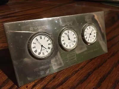 £40 • Buy Smith Flour Mills Promotional World Clock New York Worksop Tokyo Steel Chrome