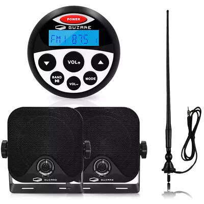 Marine Radio System Bluetooth Sound Receiver W/ Boat Speakers For ATV UTV Yacht • $80.99