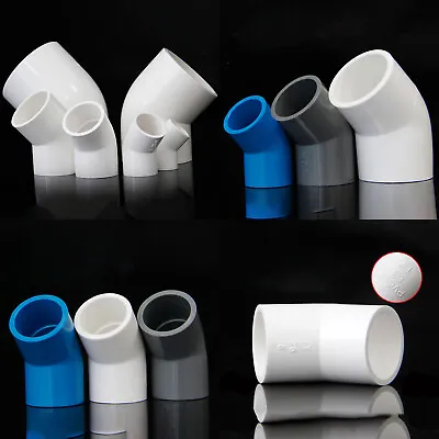£1.27 • Buy PVC Elbow 45 Degree Pressure Fittings Adhesive Water Pipe Fitting ID 20mm~ 200mm