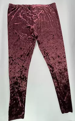 Crushed Velvet Leggings XL Stretchy Burgundy/Plum? • $15.18