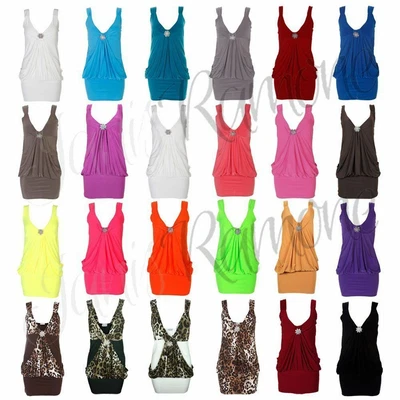£21.30 • Buy Womens Drape Mini Dress Broach Sleeveless Plain Strappy Fall Club Party Top 8-22