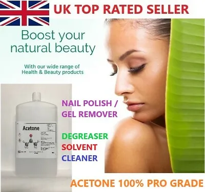 £7.97 • Buy Acetone PRO GRADE Acrylic UV LED Gel Nail Polish Remover Manicure Nail Soak Off