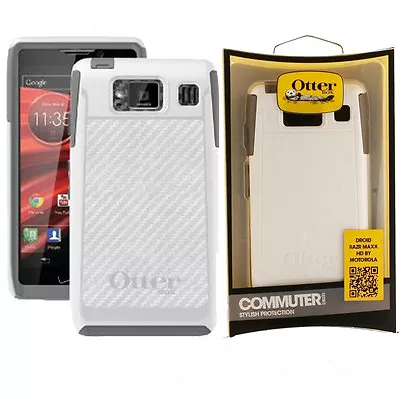 OtterBox DROID RAZR MAXX HD Commuter Case Glacier White Gray Cover Shell OEM New • $5.99