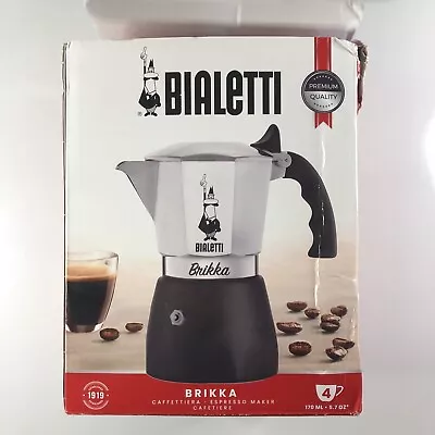 BIALETTI BRIKKA 4 Cup Coffee Percolator Stovetop Crema Brand New Aluminium • $51.46