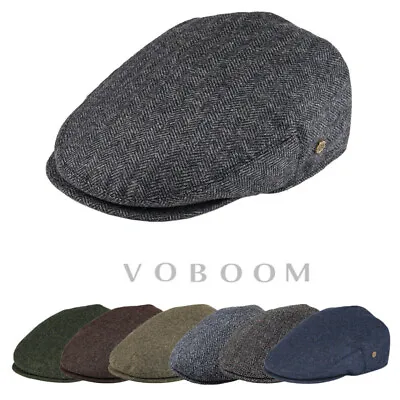 Voboom Mens Ivy Cap 50% Wool Herringbone Tweed Gatsby Cap Warm Winter Hat 4 • $14.99