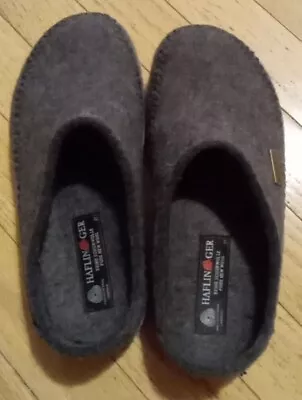 Haflinger Fletcher Wool Clog Slippers Women's Size US 6.5 / EU 37 Charcoal EUC  • £37.32