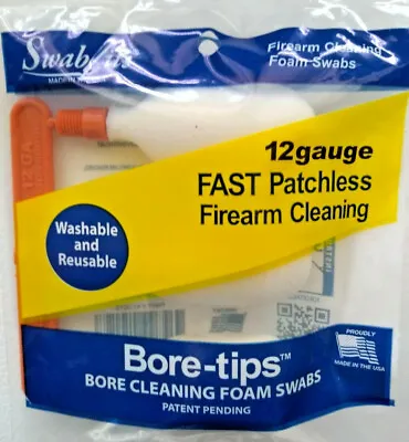 Bore Tips 12g  SHOTGUN SWABITS FOAM CLEANING SWABS NO MORE PATCHES • £7.99