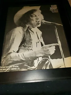 Elvin Bishop 1975 Summer Tour Rare Original Promo Poster Ad Framed! • $65