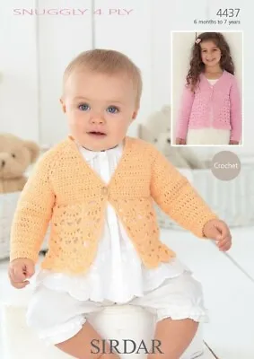 Crochet Pattern - Sirdar 4437 - Baby Cardigan (Girls 6 Months - 7 Years) • £3