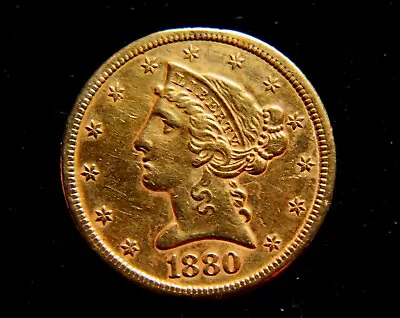 Nice 1880-CC U.S. Half Eagle $5 Five Dollar Carson City Gold Piece • $510