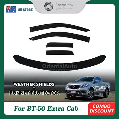 Bonnet Protector & Weathershields For Mazda BT-50 Extra Cab 2011-2020 4pcs • $151