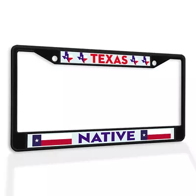 $17.99 • Buy Metal License Plate Frame Vinyl Insert Texas Native Map Logo And Flag