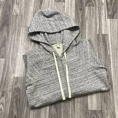 J.CREW Full Zip Up Drawstring Tie Grey Hooded Sweatshirt Hoodie Men's Size 2XS • $18.50