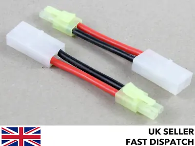 Tamiya Mini Male To Tamiya Female Connector Adaptor/wire/cable 30mm 14 AWG • £4.25