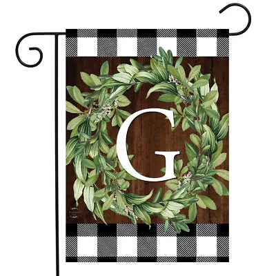 Wreath Monogram G Garden Flag • $9.86