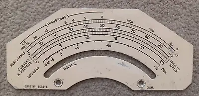 £2 • Buy Vintage Avometer Spares - Avometer Model 8 Scale Plate (no 204)