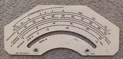 Vintage Avometer Spares - Avometer Model 8 Scale Plate (no 204) • £1.75