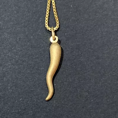 9ct  Stamped Yellow Gold Horn Of Plenty Pendant Necklace 18inch Chain • £69.99
