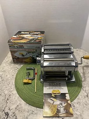 Atlas Pasta Queen Noodle Making Machine By Marcato Himark 1992 Deluxe EUC • $38.95