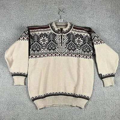 Vintage Dale Of Norway Sweater Men’s Large 1/4 Zip Wool Fair Isle Knit Classic • $99.99