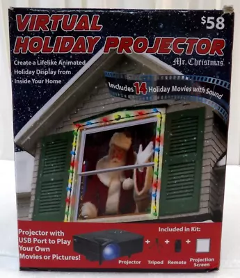 Mr Christmas Virtual Holiday Window Projector W/14 Holiday Movies W/Sound • $22.45