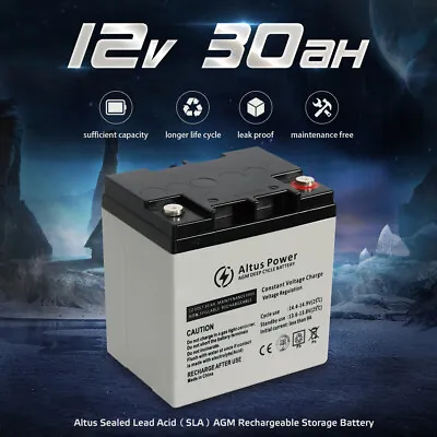 AGM Sealed Lead-Acid Deep Cycle Rechargeable Battery UPS Solar 12V 30AH • $69.99