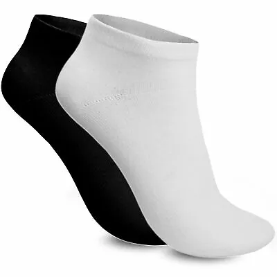 £7.49 • Buy 3-6-12 Pair Summer Fresh Trainer Socks - King Size - Big Foot - Xl  11-14 Black