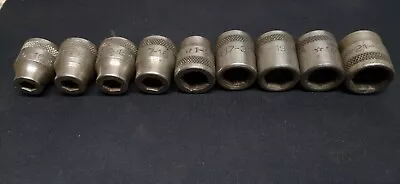 Vintage 1920s-1930s 1/2  Drive Indestro Star Marked 6 Point Sockets - Set Of 9 • $30