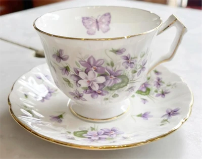 £156.16 • Buy Aynsley #12 Bone China Vintage Golden Color Violet Butterfly Cup