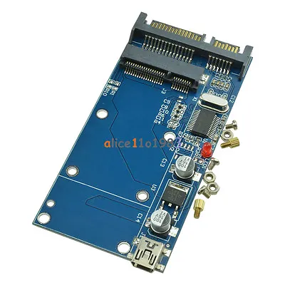 MSATA SSD Female To 2.5  7+15 Pin SATA Male Mini USB 5pin Converter Card • $3.47