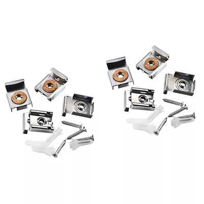 Easy-to-Install Mirror Mount Clips Set - 8pcs 4-6mm Thick Mirror Compatible • £8.88