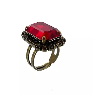 Ring By Mariana East Meets West Coll. Rich Crimson Red And Topaz Swarovski Cr... • $80