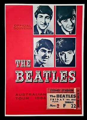 Repro CONCERT TICKET & POSTER : BEATLES June 19th 1964 SYDNEY STADIUM Australia • $24.99