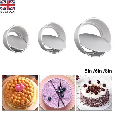 Round Cake Tin 5/6/8 Inch Loose Base Bottom Deep Baking Pans Tier Wedding Party • £7.40