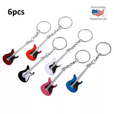 Guitar Keychain Classic Heavy Metal Electric 3  Rock & Roll Music Player Gift X6 • $12.97