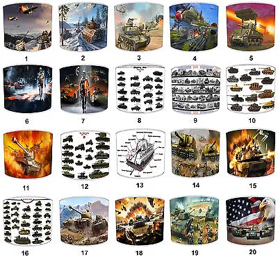 Military Army Tanks Lamp Shades Ideal To Match Army Tanks Cushions & Covers • $36.64