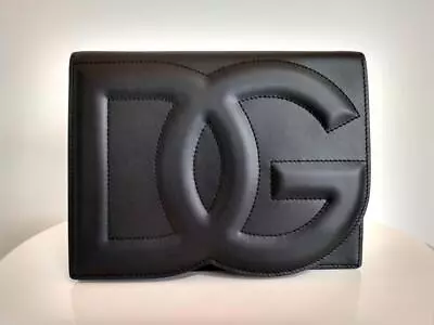 Auth Dolce & Gabbana Black DG Logo Crossbody Bag • $870