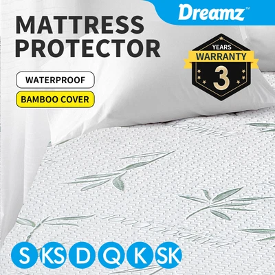 $29.99 • Buy DreamZ Mattress Protector Topper Waterproof Bed Cover Fully Fitted Bamboo Queen