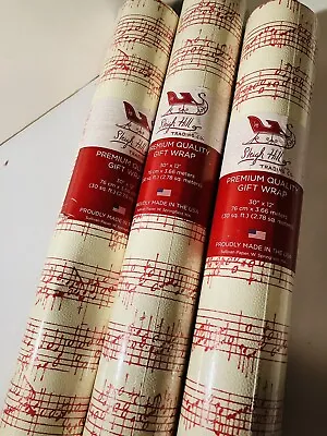 Musical Notes Wrapping Paper Orchestra Band Choir Gift $17 Each Roll New • $17