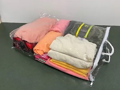 6 Large Vinyl Plastic Zippered Blanket Storage Bags W/ Handles  24  X 16  X 6  • $20.99