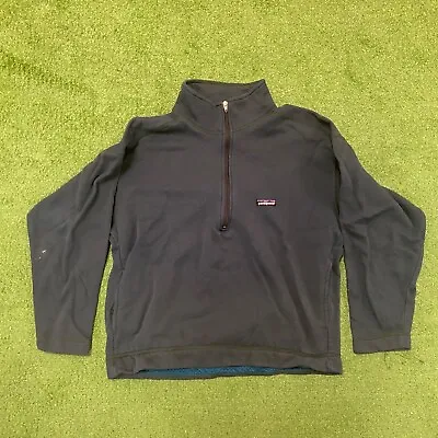 Vtg Patagonia Mens Jacket 1/4 Zip Fleece Lined Black Mens Sz L • $16